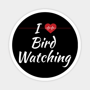 I Love Bird Watching Cute Red Heart Magnet